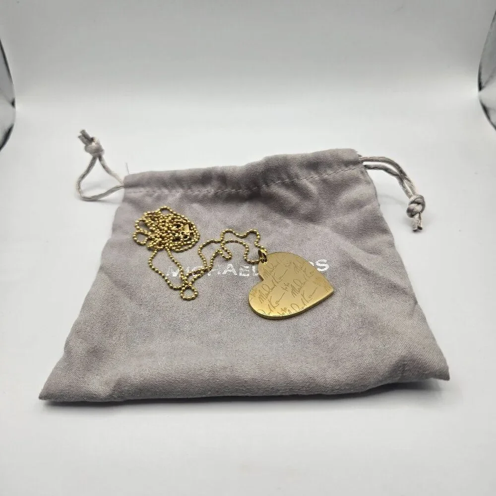 Michael Kors Gold-Tone Heart Pendant Necklace 30